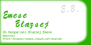 emese blazsej business card